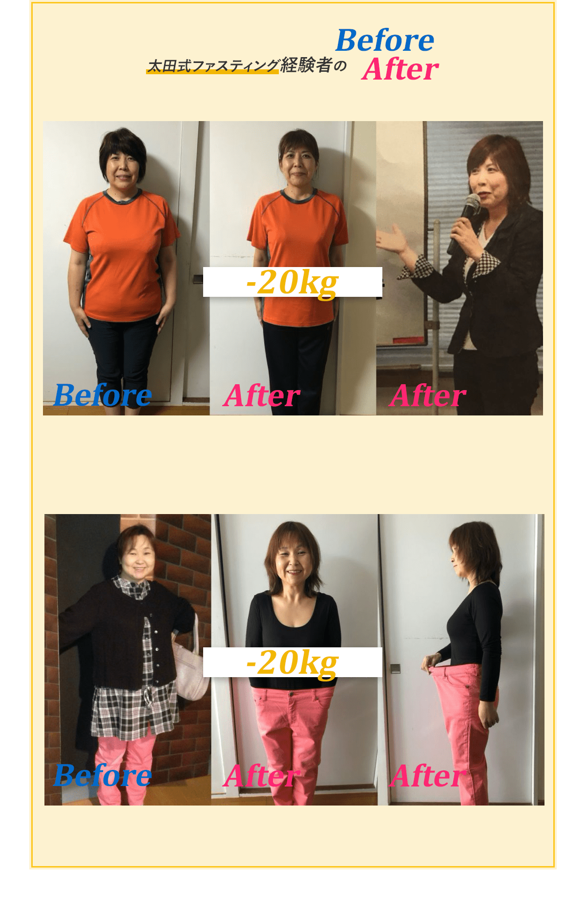 太田式ファスティング経験者のBeforeAfter
