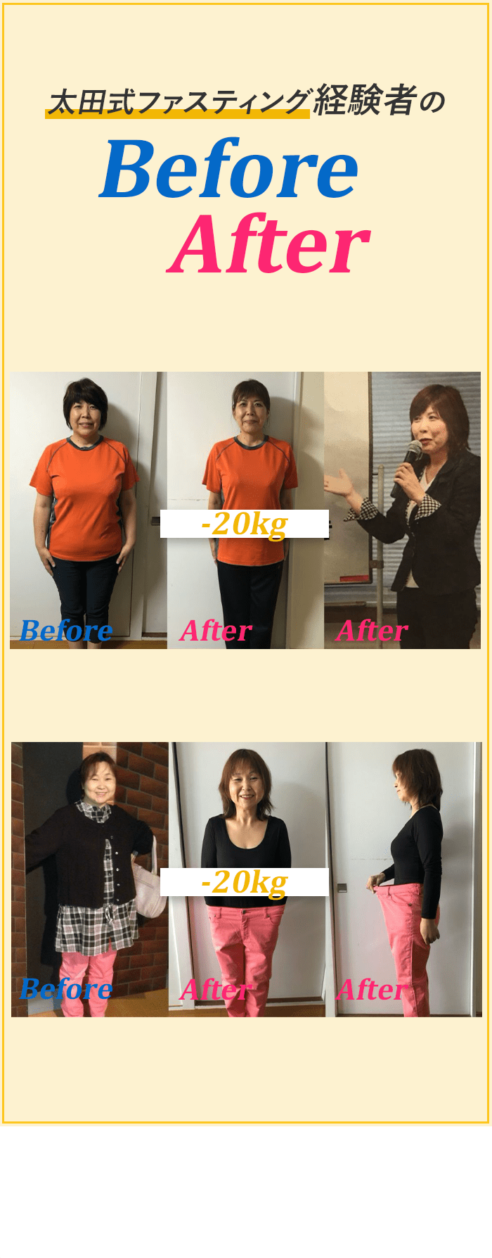 太田式ファスティング経験者のBeforeAfter