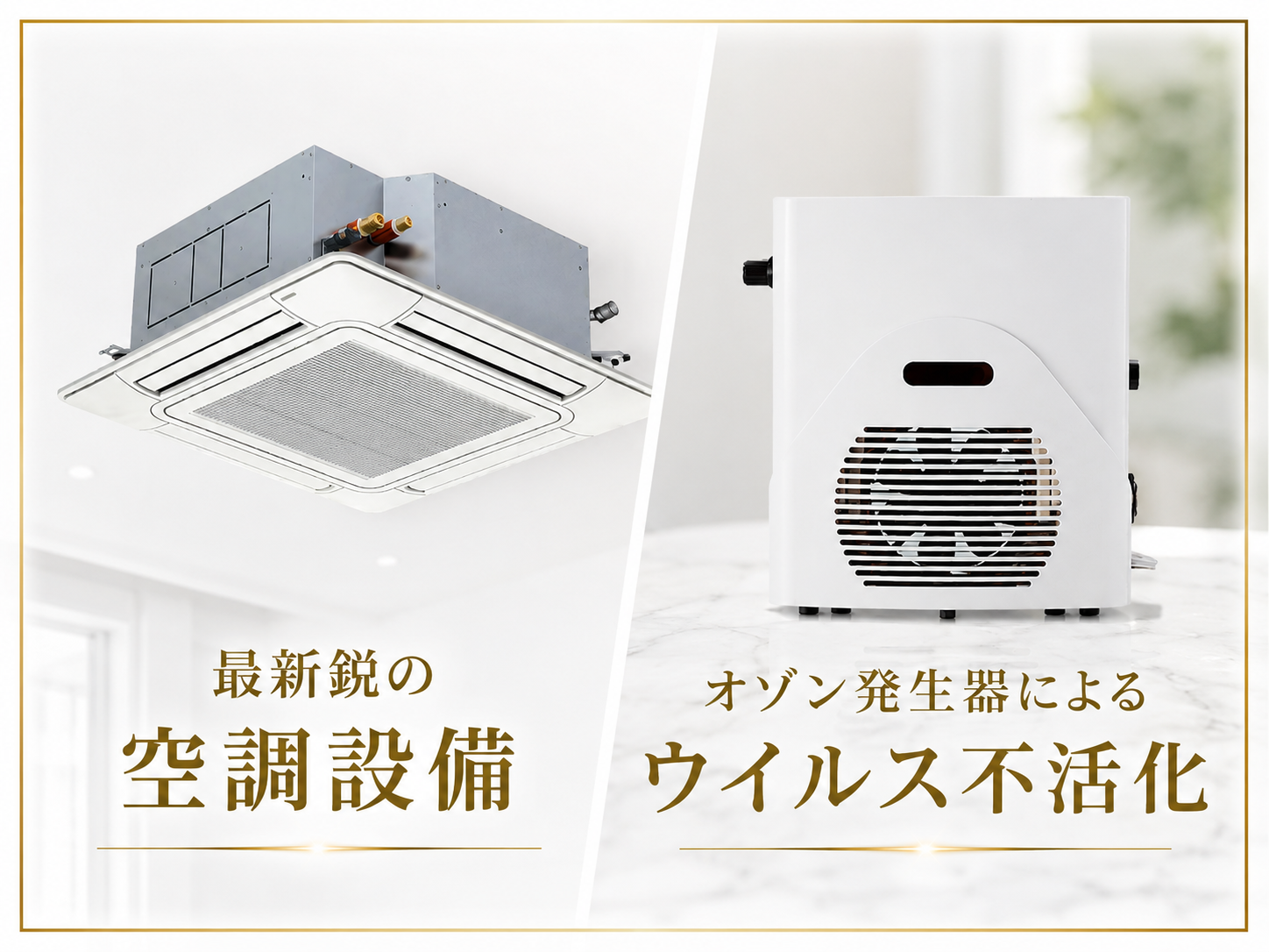 最新空調＋オゾンで、クリーンな空気